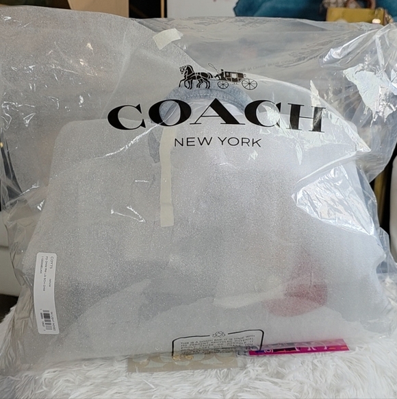 COACH Rowan Large Satchel Bag In Loved Denim With Charms - Picture 12 of 12